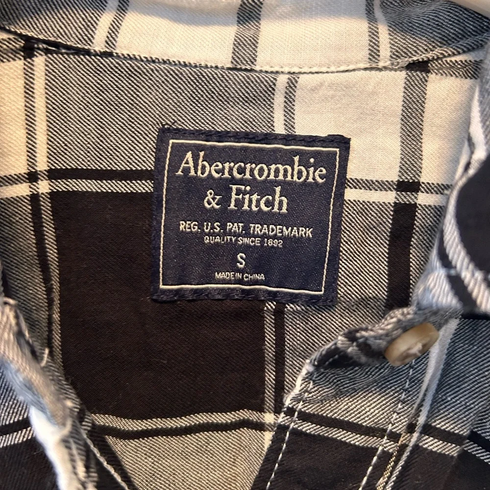 abercrombie‎ & fitch dress small Black And White Plaid Buttons in Front Babydoll